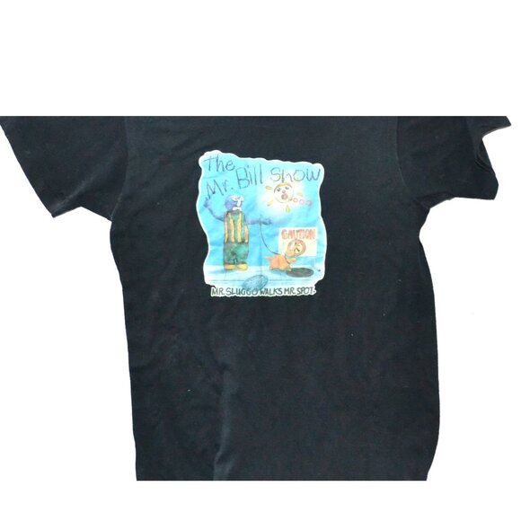 The Mr Bill Show Short Sleeve Crew Neck T Shirt Black Mr Sluggo Vintage SNL - Picture 1 of 2